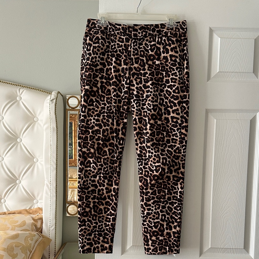 a.n.a Leopard Print Straight Leg Pants - Brown and Black